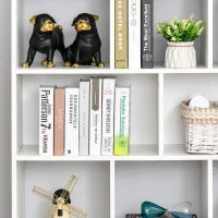 Mobile Libreria Portaoggetti a 3 Livelli e 8 Ripiani Totali, in MDF, 97.5x30x100 cm, Bianco