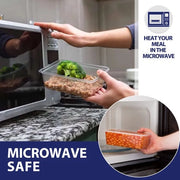 Contenitori in plastica trasparente con coperchio magnetron, ideali per cene da asporto e ristoranti, BPA-free, resistente al congelatore e al forno a microonde, 50 pezzi