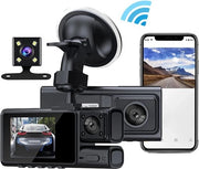 Dashcam 2K con Wi-Fi e Bluetooth - Cassetta posteriore con rilevamento movimento - Assistente vocale - Visione notturna - Rilevamento incidenti - Sensore di sorveglianza parcheggio