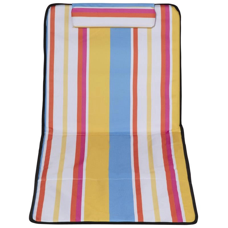 SET 2 SDRAIO DA SPIAGGIA PIEGHEVOLI CON SCHIENALE REGOLABILE E POGGIATESTA 53X124X35-45 CM MULTICOLORE