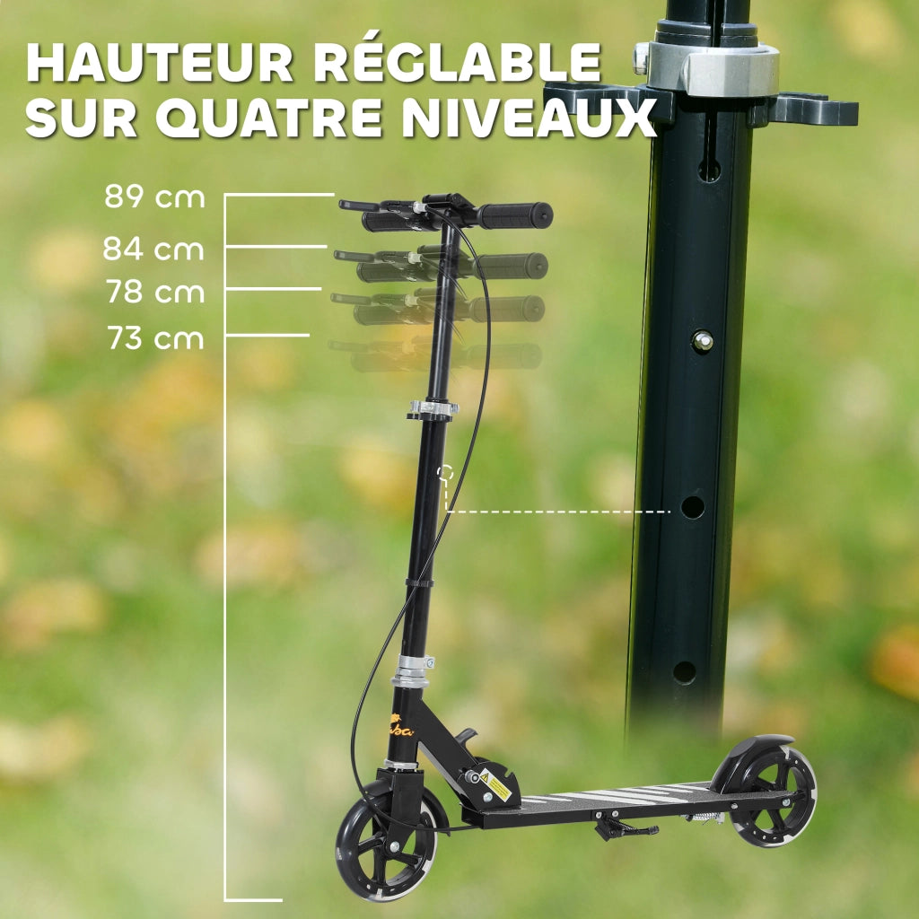 Trottinette per bambini con ruote LED ¨C zephmum ¨C regolabile in altezza, nero