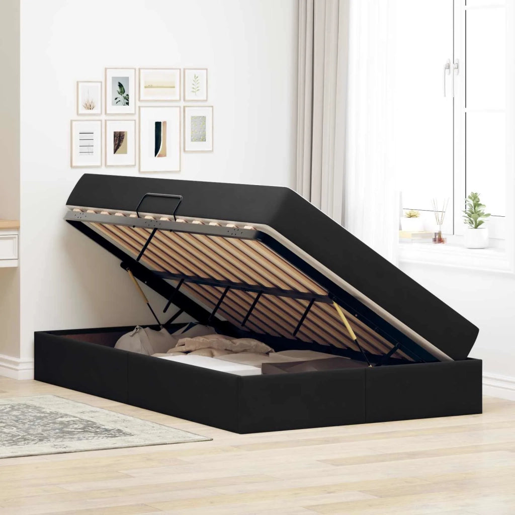 Letto con contenitore e materasso Nero 120 x 190 cm Velluto 3399708