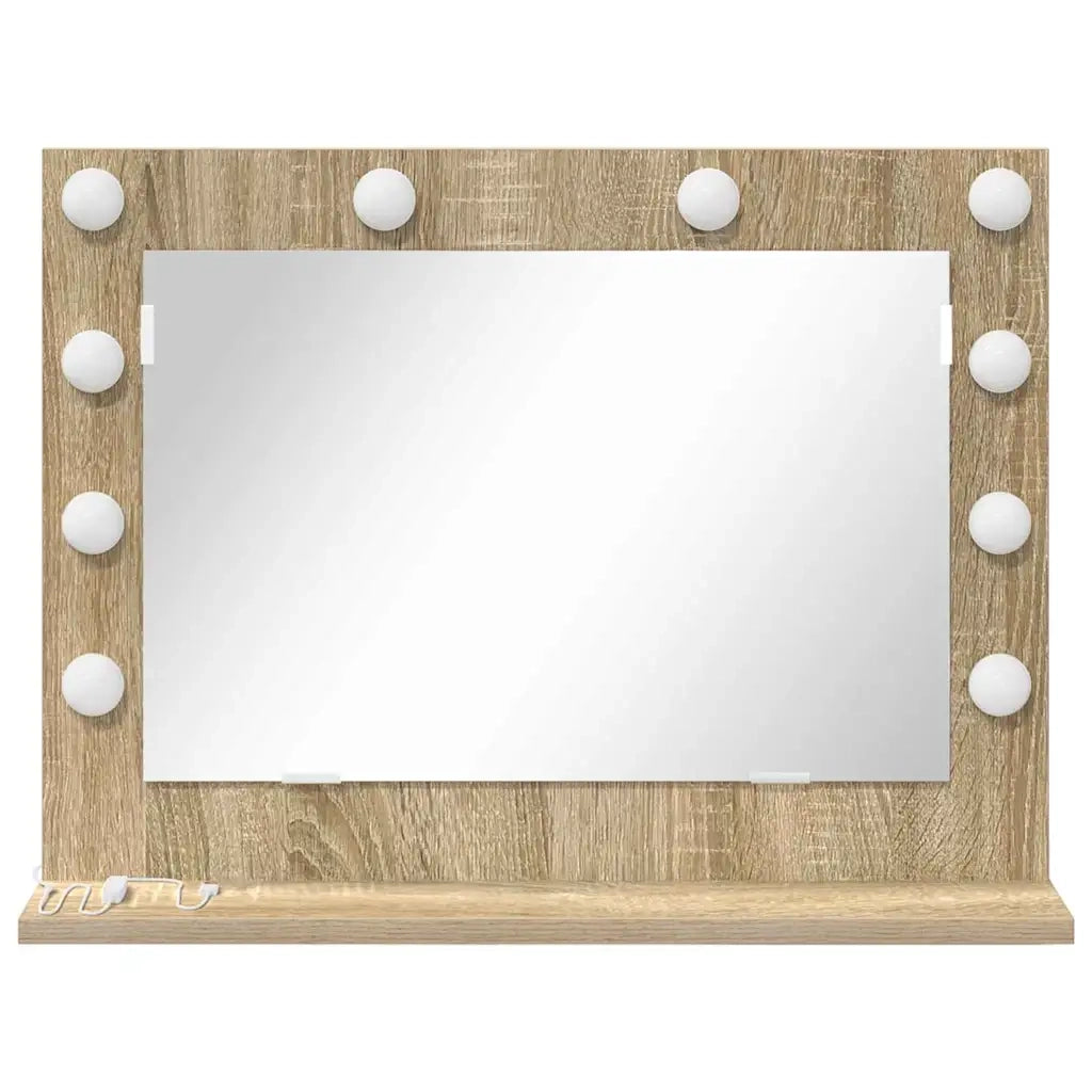 Specchio da Vanità Rettangolare Rovere Sonoma 60 x 45 x 18 cm 868311
