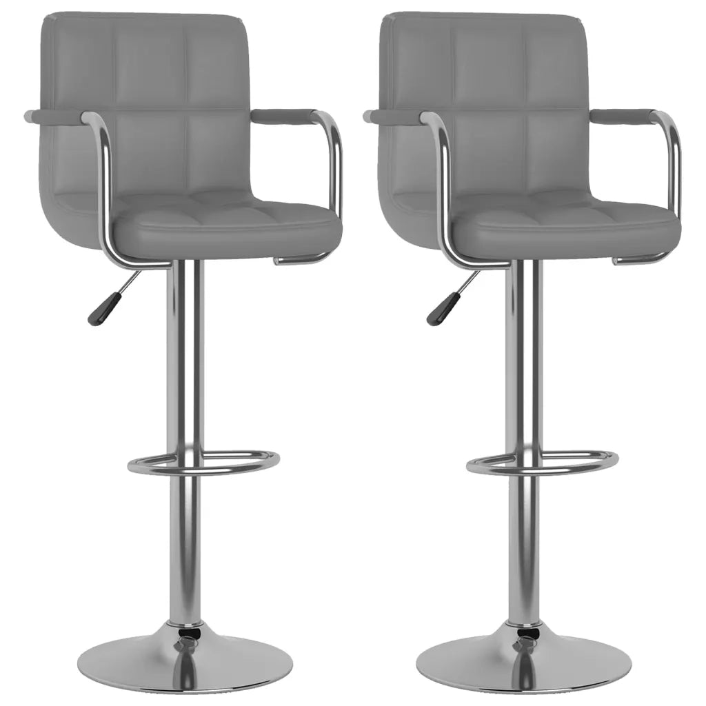 Sgabelli da Bar 2 pz Grigi in Similpelle  cod mxl 55786