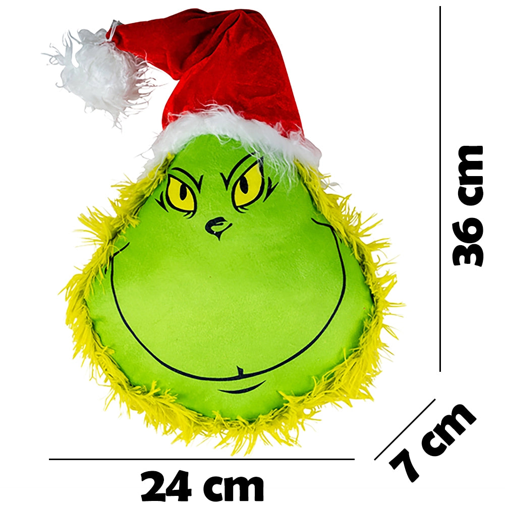 Puntale per Albero di Natale Pupazzo Verde Peluche Addobbo Fuori Porta Natalizio