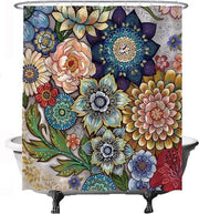 Douchegordijn con Fiori Naturale - Antischiumma - 180 x 200 cm