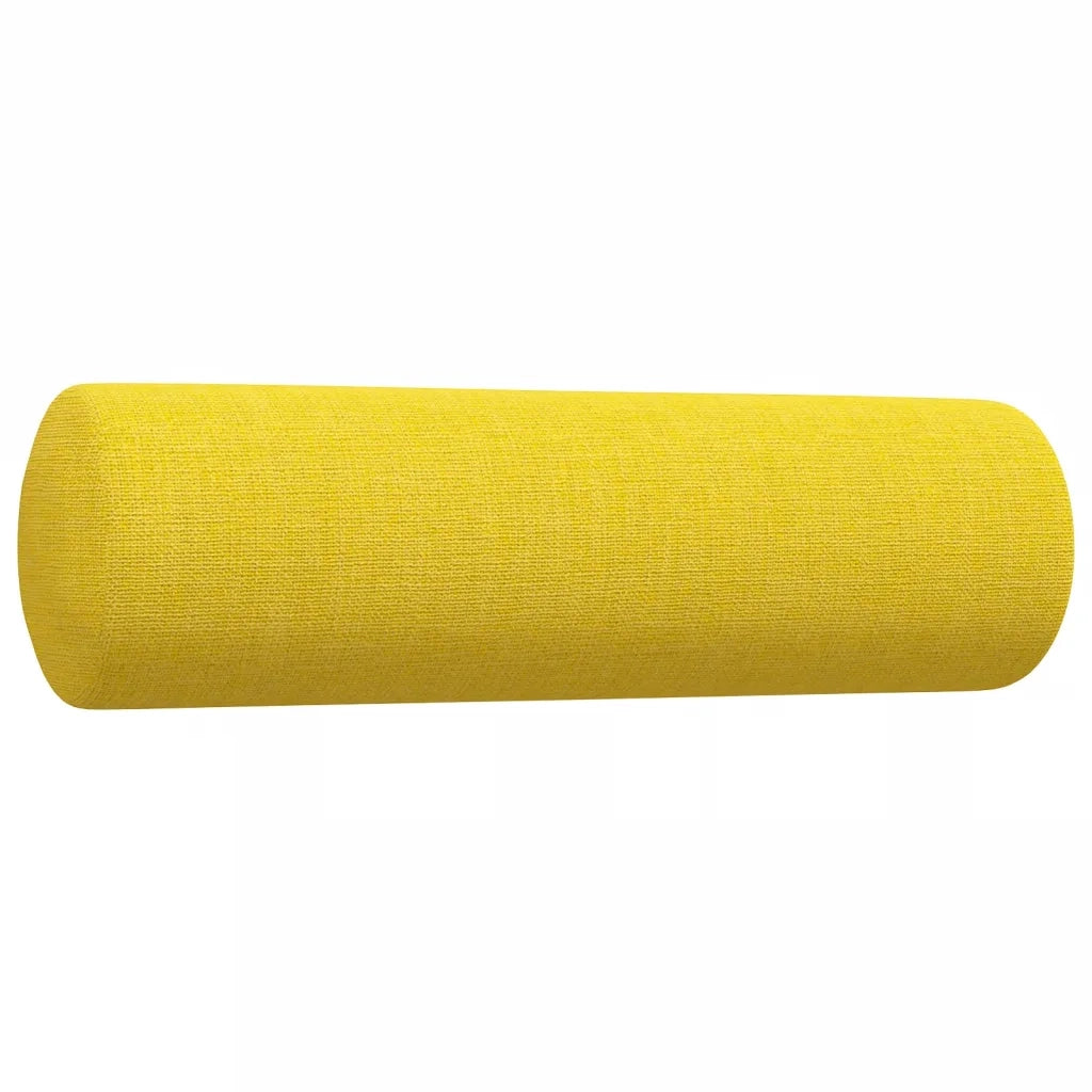 Set di Divani 3 pz con Poggiapiedi Giallo Chiaro in Tessuto 3278308