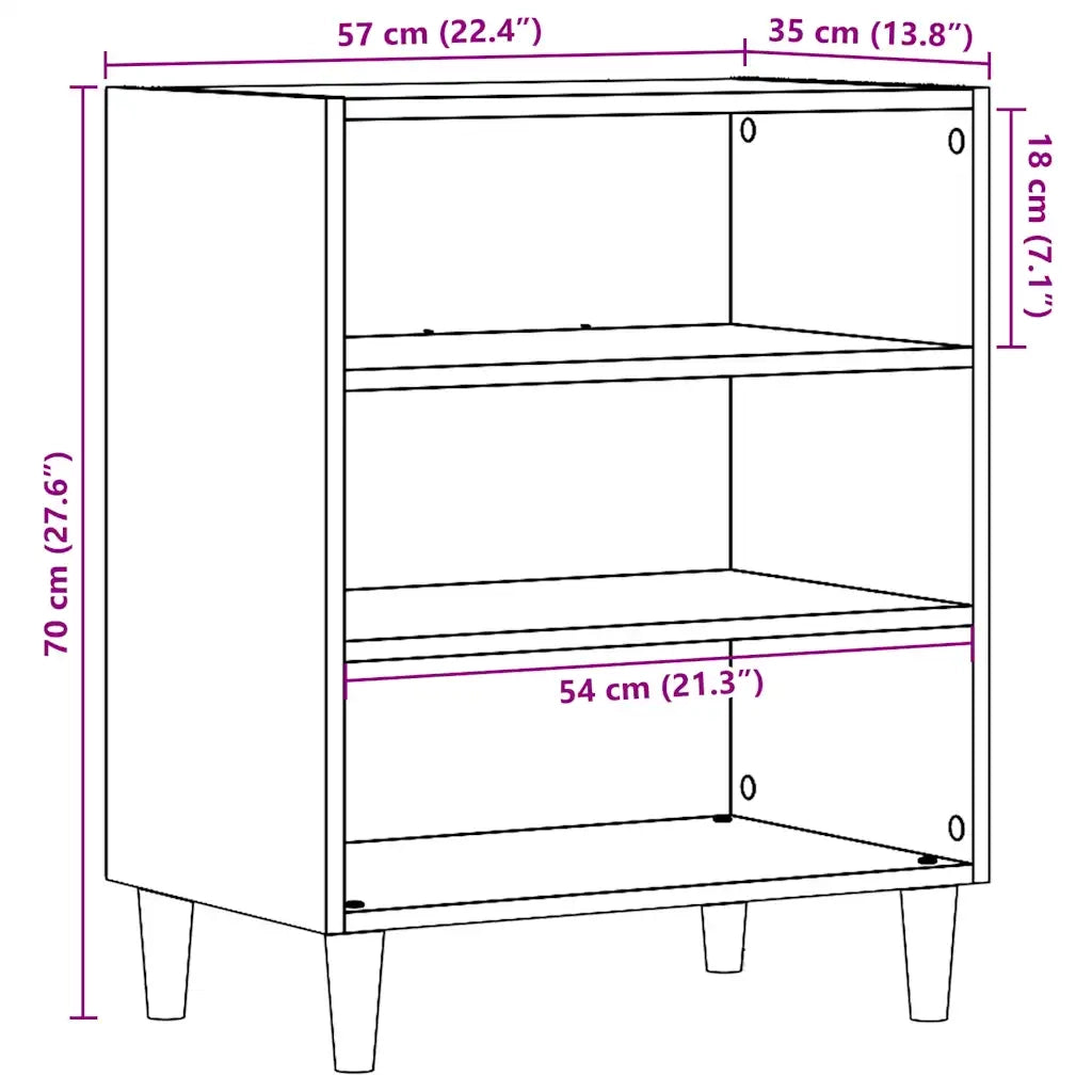Credenza-Buffet-Armadio da cucina Legno Antico 57x35x75 cm in Truciolato