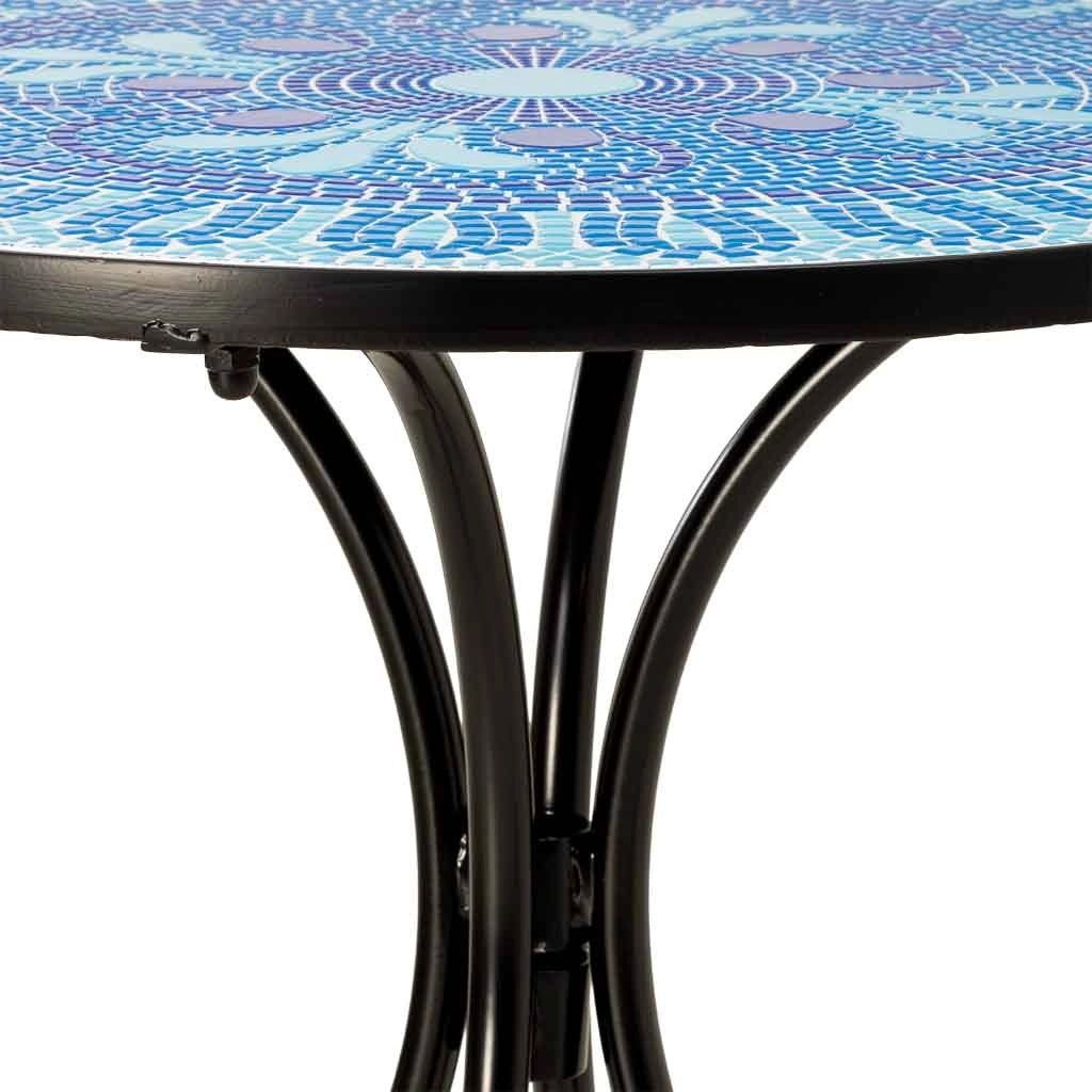 Set tavolo e 2 sedie in metallo, 60x60x75h cm, 38x46x90h cm