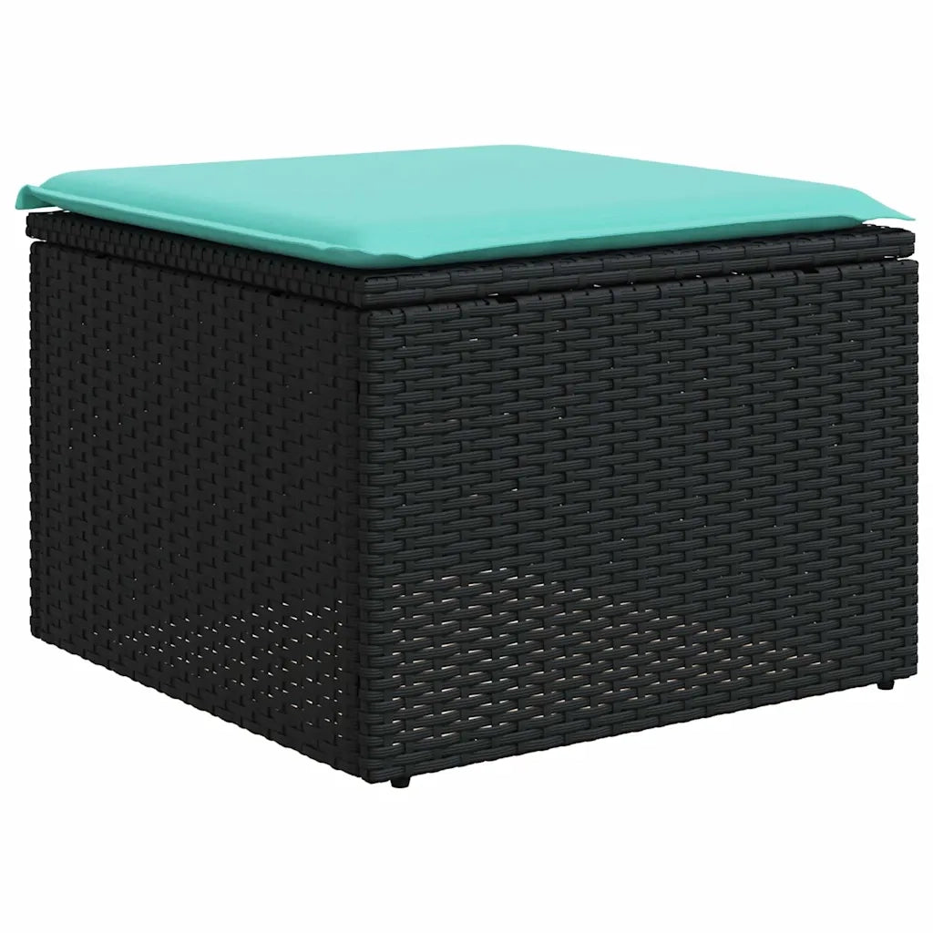 Set Divani da Giardino 8 pz con Cuscini Nero in Polyrattan 3225553