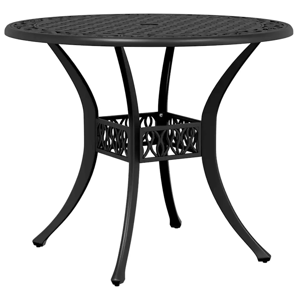 Tavolo da Giardino Nero Ã˜90x75 cm in Alluminio Pressofuso
