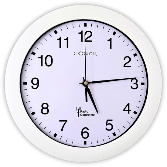 Orologio radiocomandato da parete 30 cm orologio da parete per cucina, soggiorno, ufficio, orologio radiocomandato, orologio radiocomandato molto preciso, grande (bianco)