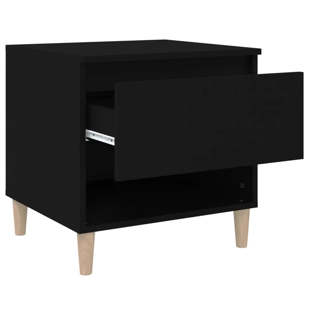 Comodino Nero 50x46x50 cm in Legno Multistrato 819534