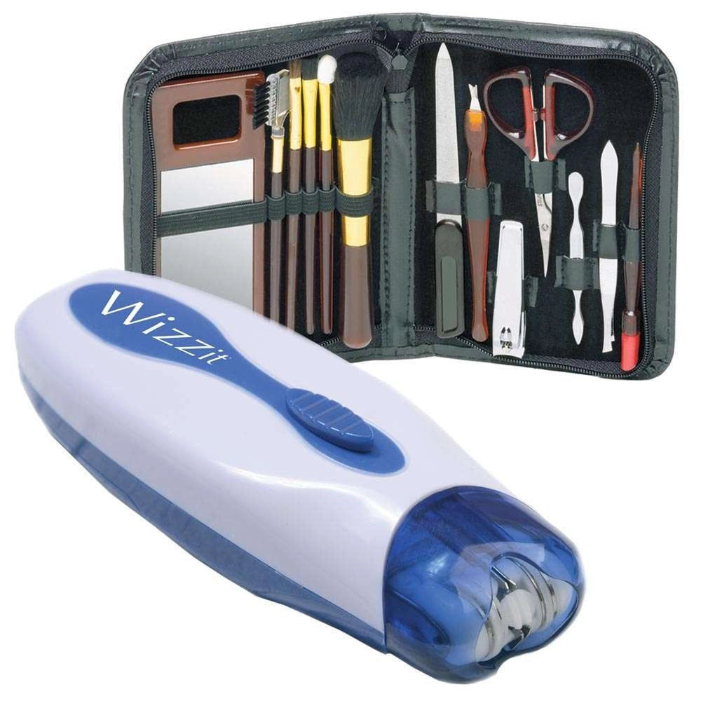 Trade Shop - Epilatore Wizz It Portatile Wizzit Depilatore Donna Kit Manicure Con Astuccio -