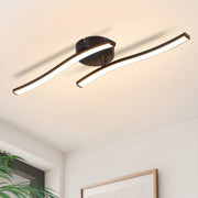 ZMH Lampada da soffitto LED nera design ondulato 3000K per soggiorno corridoio cucina