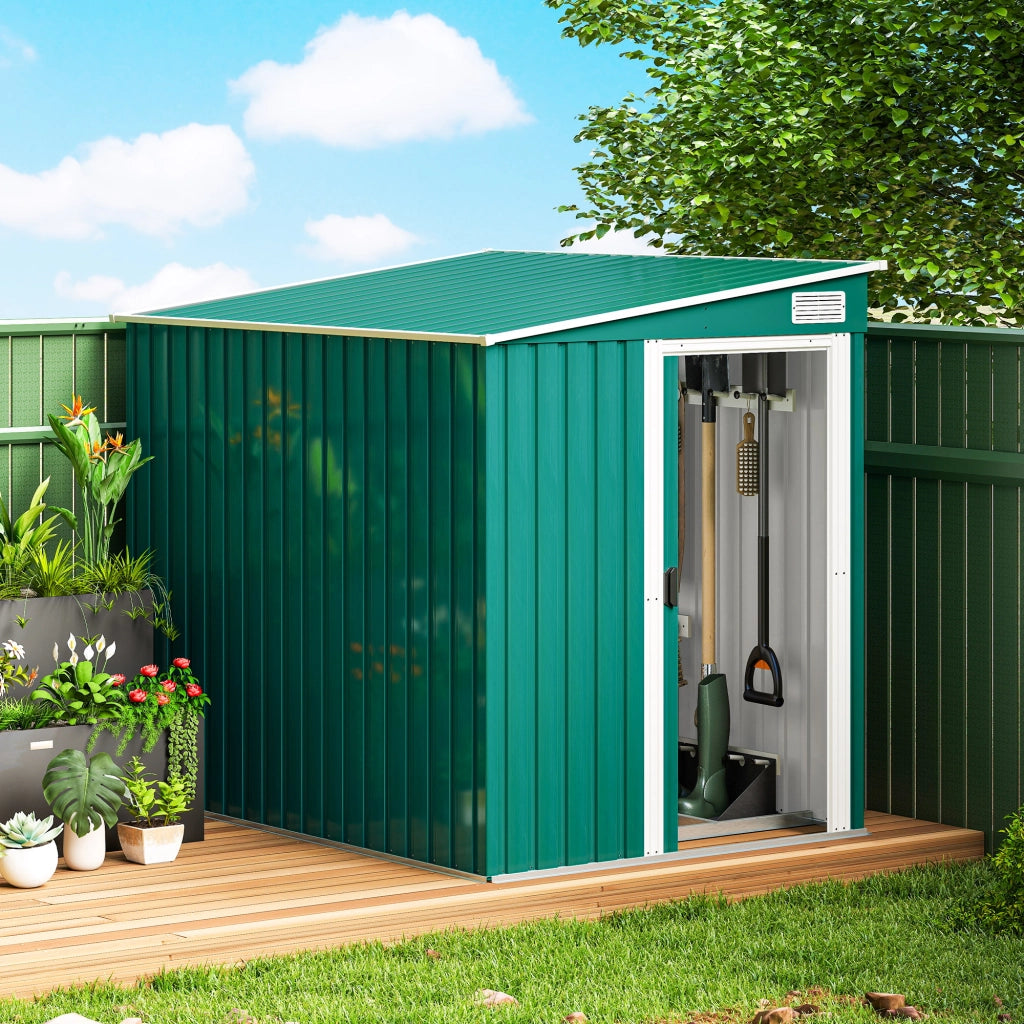 Capanno Attrezzi Giardino in Metallo ¨C Zephmum ¨C Verde 150x200x200 cm