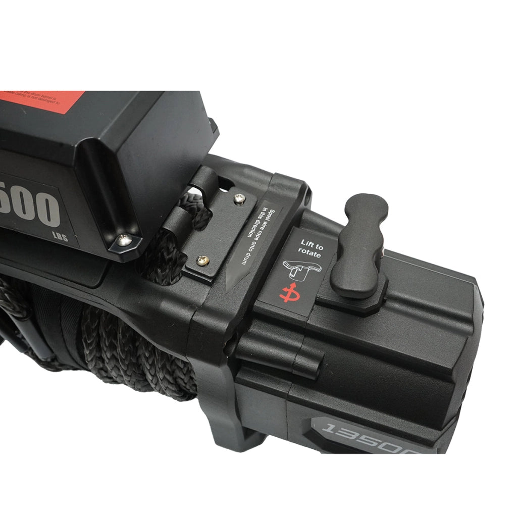 Verricello elettrico con telecomando 12V, 6,1T (13500 libbre) 6,5HP, cavo sintetico 9x24m, solenoide 400A Breckner Germany