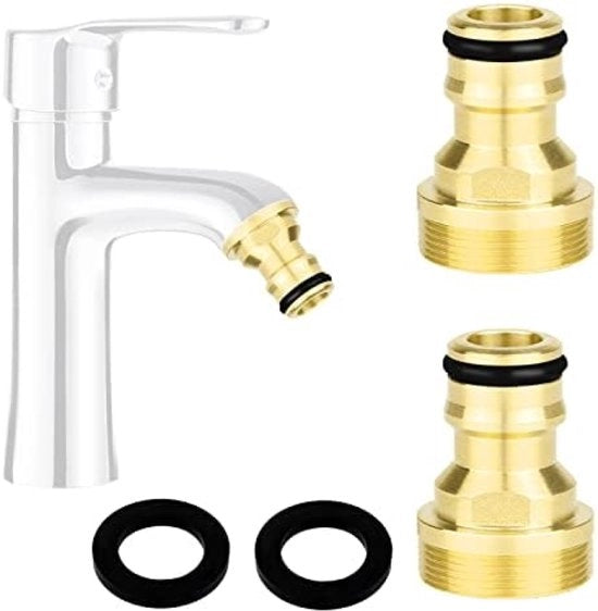 Adattatore per idrante Adattatore per tubo di giardino Connettori per tubo di giardino M22 Interno e M24 Esterno Connettori in rame per idrante (2 pezzi)