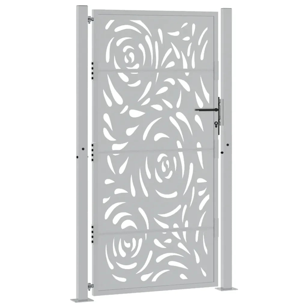 Cancello da Giardino 105x180 cm Acciaio Corten Design a Fiamma