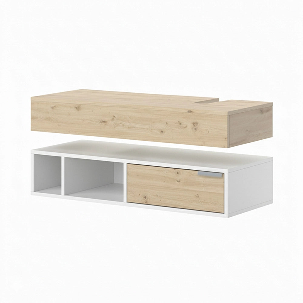 Vicco Mobile sottolavabo per bagno Bianco 100 x 15 cm con cassetto