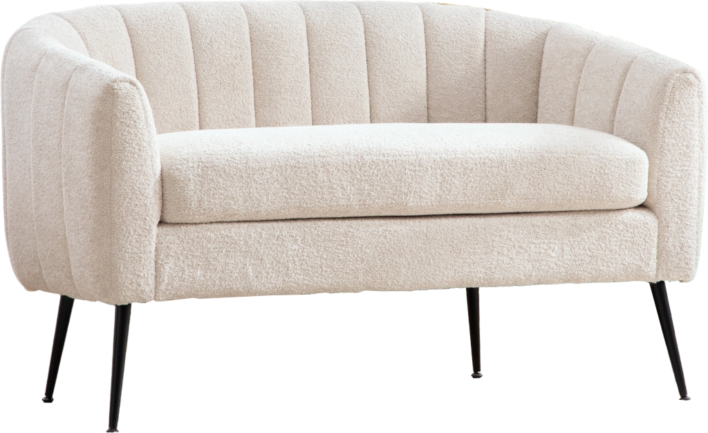Divano 2 Posti Chenille con Gambe in Metallo ¨C Xylo ¨C Beige, Trapuntato