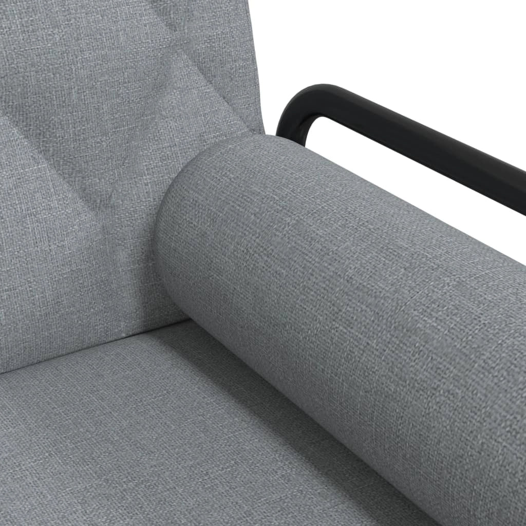 Divano letto con braccioli tessuto grigio chiaro 02_0020408