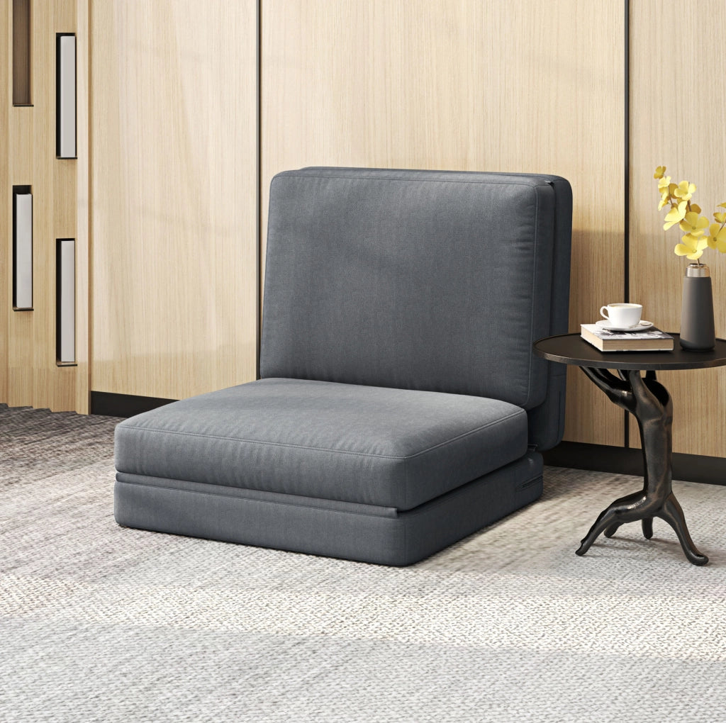 Divano letto da pavimento pieghevole 3 in 1 grigio scuro - senza montaggio
