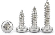 Viti a testa rotonda autoalimentanti in acciaio inossidabile 304, 100 pezzi, 18 mm, Torx.