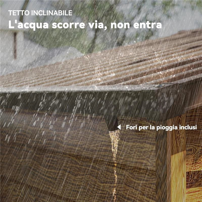 CASETTA DA GIARDINO PORTA ATTREZZI CON PORTE SCORREVOLI E PARETI EFFETTO LEGNO, 2.3X1.5X2 M, MARRONE