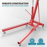 gruetta idraulica da officina per sollevamento, gru manuale pieghevole con doppia pompa, carico max 2000kg