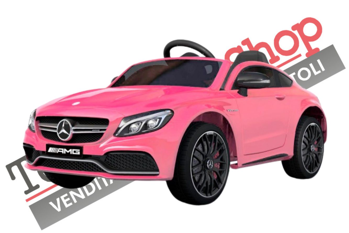 Auto Macchina Elettrica per Bambini Mercedes C63 AMG 12V -Rosa