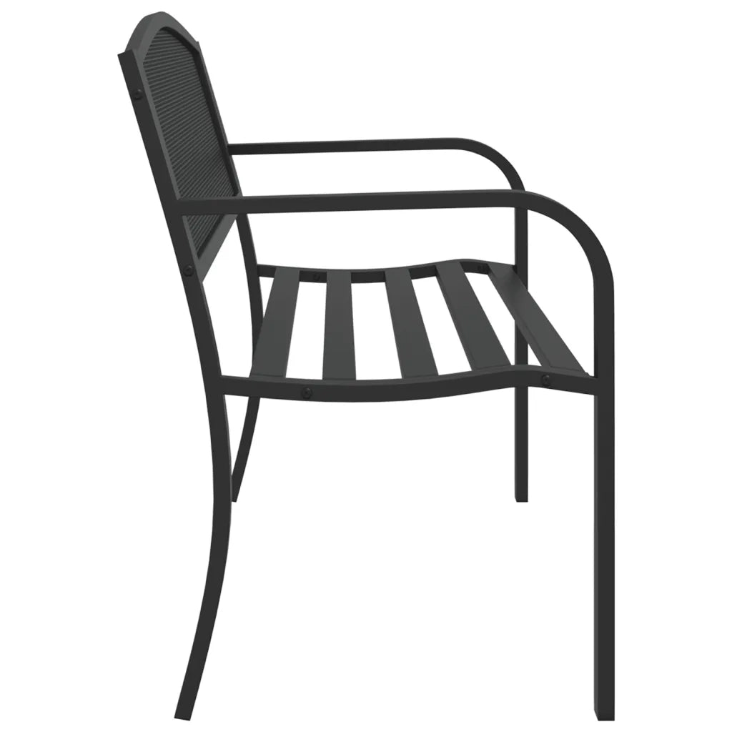 Panchina da Giardino | Panca da Giardino 119 cm Nera in Acciaio