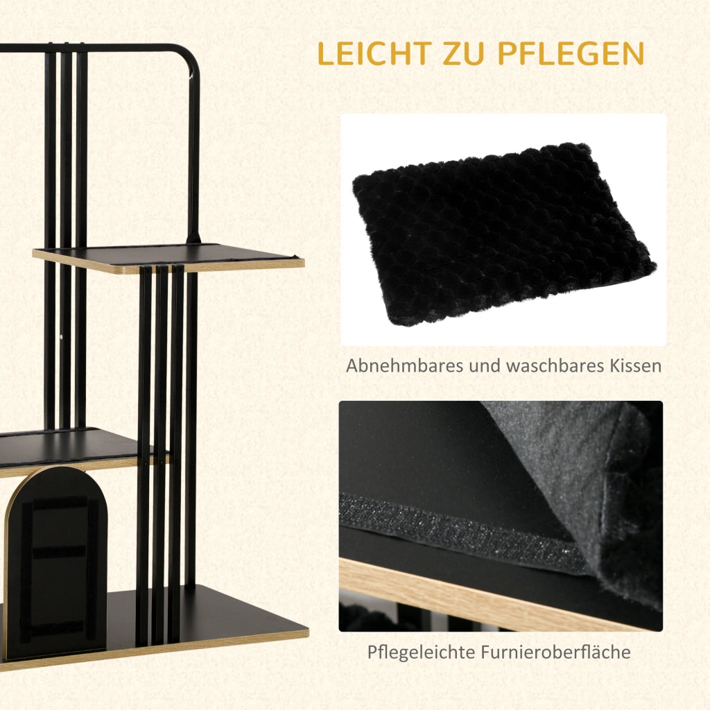 Tiragraffi per Gatti con Cuscini ¨C zephmum ¨C Nero, Acciaio, 85x48x128 cm