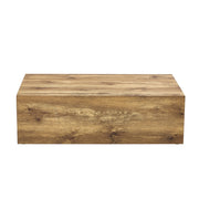 Tavolino da caffè rettangolare in MDF con venatura legno - per soggiorno - 90×50×30 cm - legno