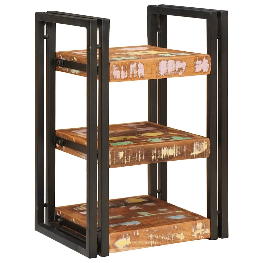 vidaXL Comodino 2 pcs Marrone e nero Legno Solido Recuperato