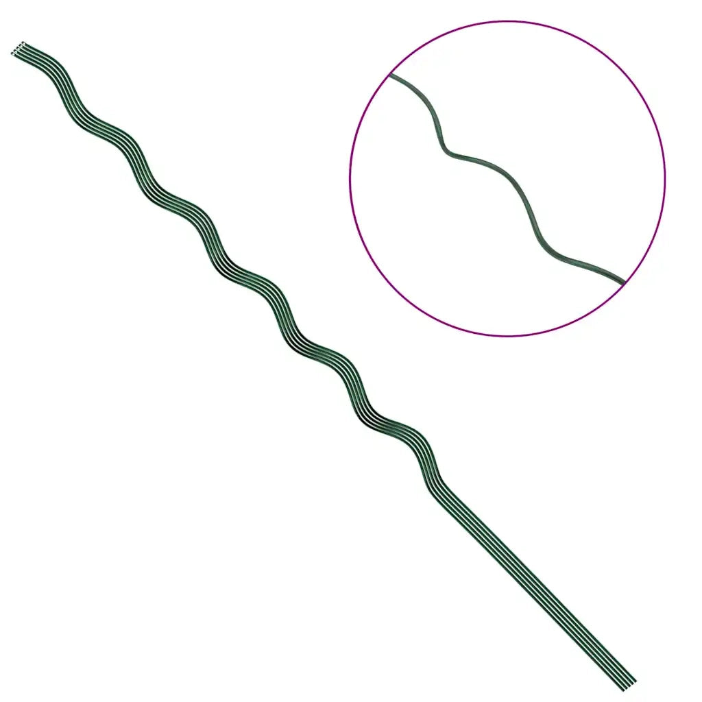 Supporto per piante 5 pz Verde 150 x 0,6 x 0,6 cm Acciaio CFW3650269
