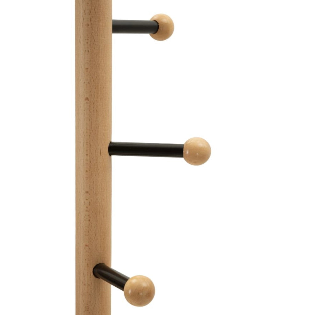 Appendiabiti da terra Step in metallo nero e legno