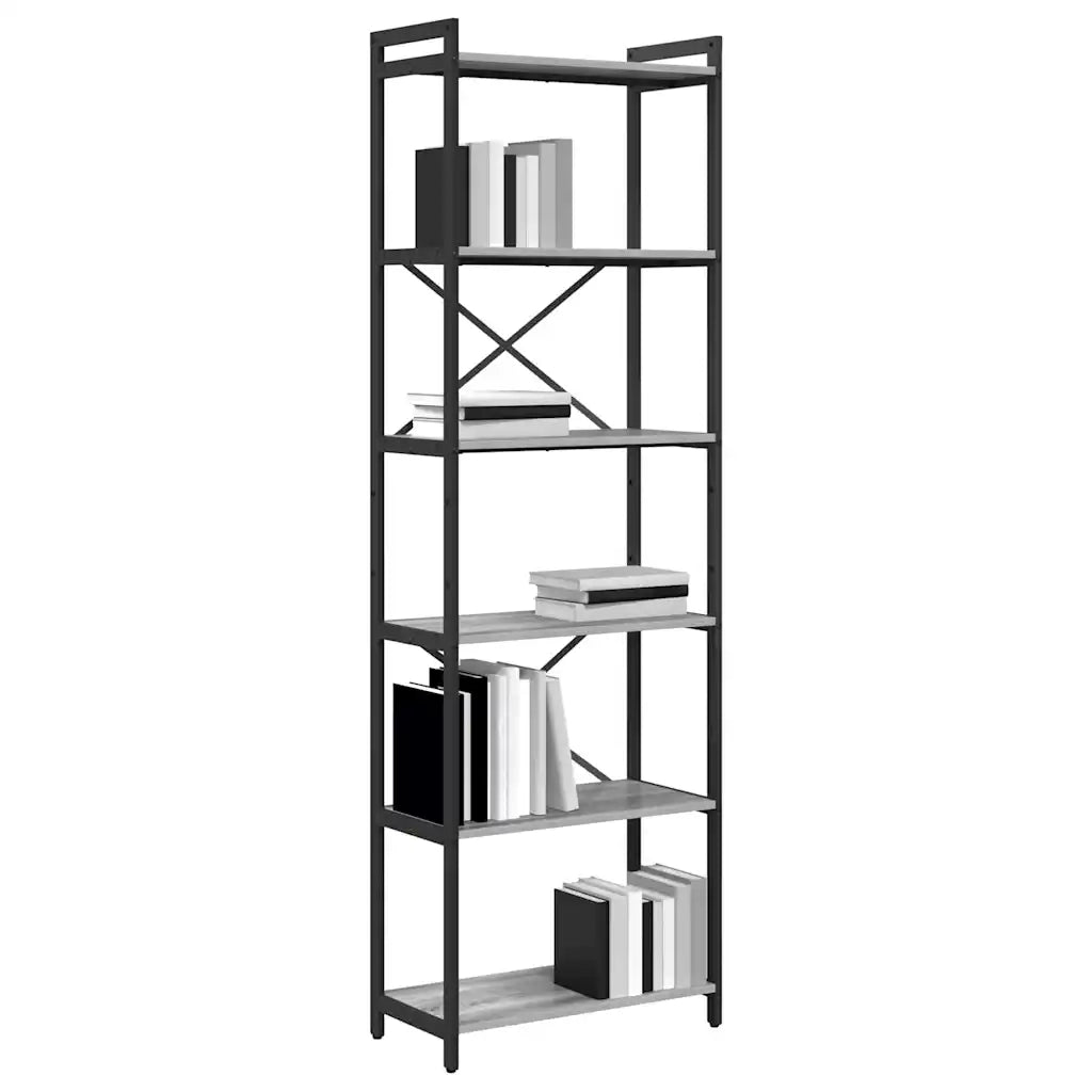 vidaXL Libreria Grigio sonoma 60 x 30 x 188 cm Legno multistrato