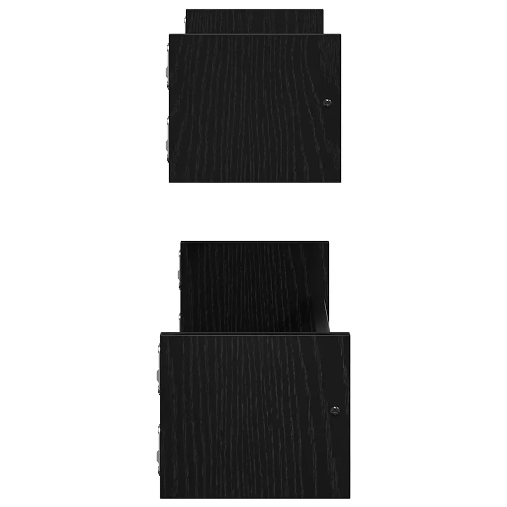Scaffale da parete 2 pcs Rovere Nero 60 x 16 x 14 cm 869084
