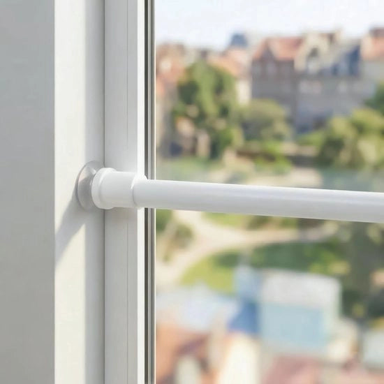 Telaio per tenda estensibile - senza foratura - regolabile fino a 105 cm - 2 pezzi - acciaio - rivestimento anticorrosione - chiave a spanna