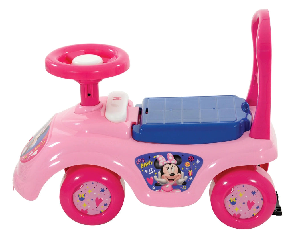 Macchina Cavalcabile per Bambini Volante Direzionabile Vano Contenitore e Telefono Disney Minnie Rosa