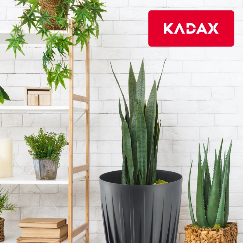Vaso da fiori KADAX con inserto, rotondo, 25x30 cm, con coperchio in plastica.