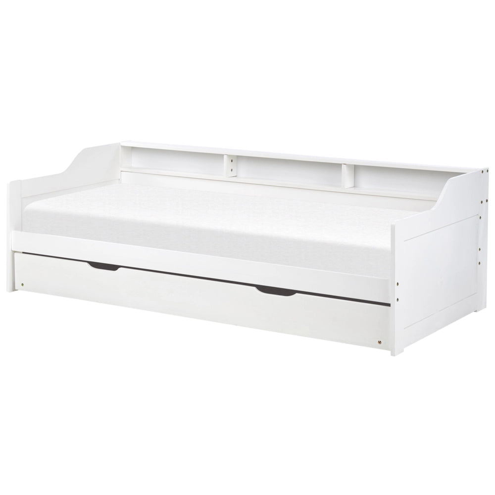 Letto a scomparsa in pino bianco con struttura in velluto UE misura singola 90 x 200 cm Telaio a doghe Extra Telaio a scomparsa