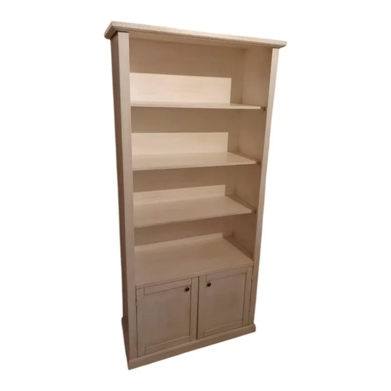 Libreria 2 porte 3 ripiani legno shabby bianco anticato 90x41x186 (1386) - Mobili 2G