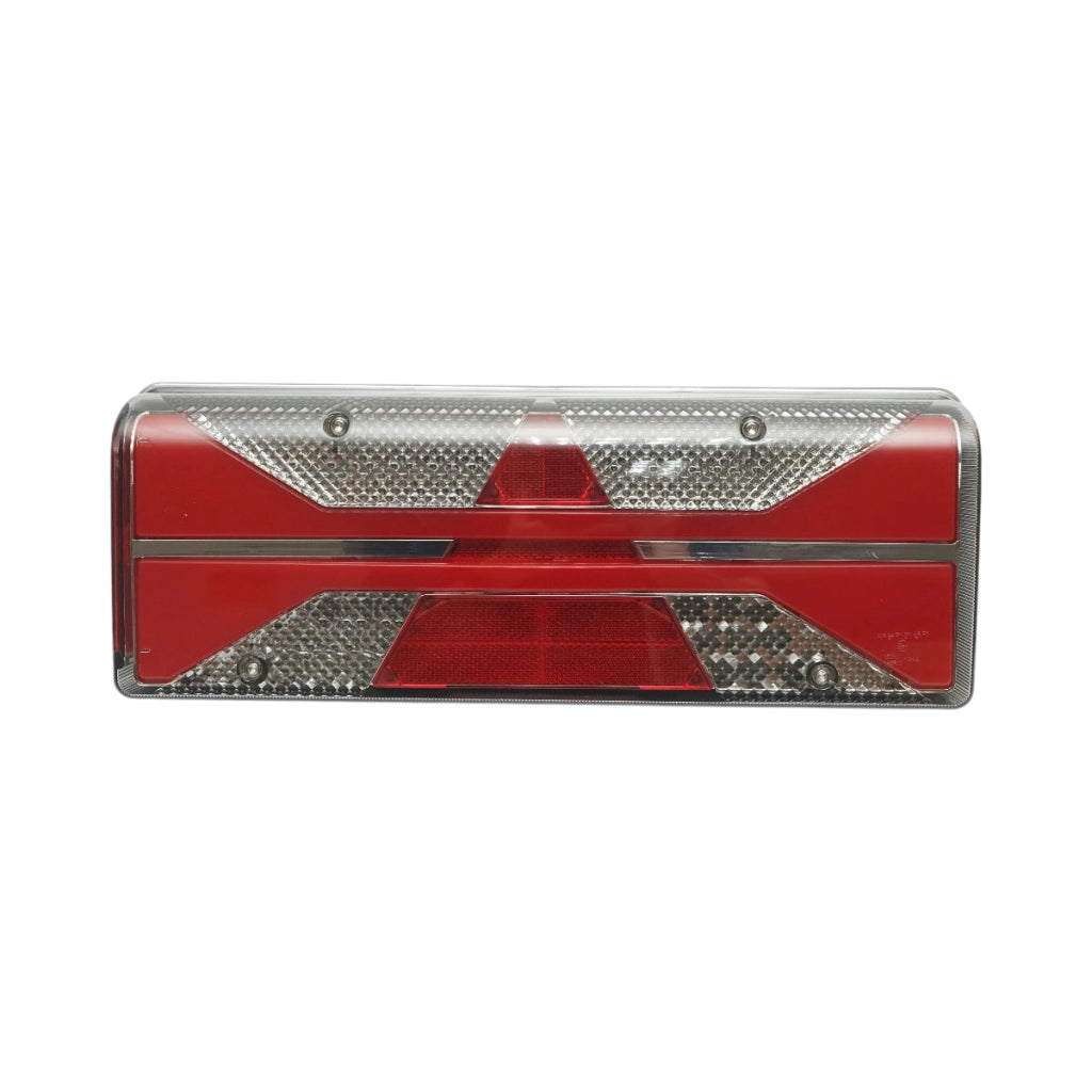 Luce freno posteriore sinistra LED camion 24V, 7 pin ASS2.1 con illuminazione targa 400x153x88mm