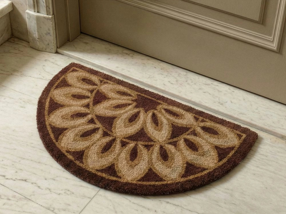 Zerbino Marrone Fibra di cocco naturale Retro antiscivolo in PVC 45 x 75 cm Decorazione moderna per interni ed esterni