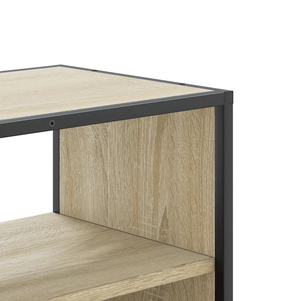 Mobile TV Rovere Sonoma 80x31x39,5 cm Legno Multistrato Metallo