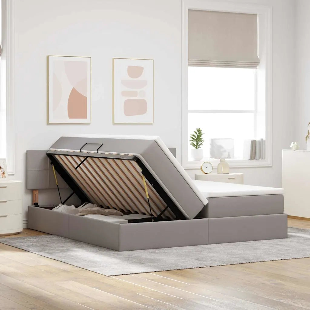 Letto con luci a strisce a LED Talpa 180 x 200 cm Tessuto