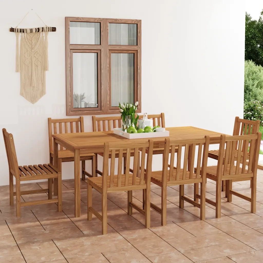 Set da pranzo da giardino 9 pz 200x100 cm in legno massello di teak 3059946