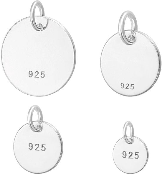 Attrezzi per pendenti - DIY - Argento Sterling 925 - Pendenti rotondi piatti - 4 misure - Adatti per gioielli artigianali